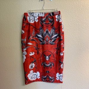 Pom Pom red floral skirt